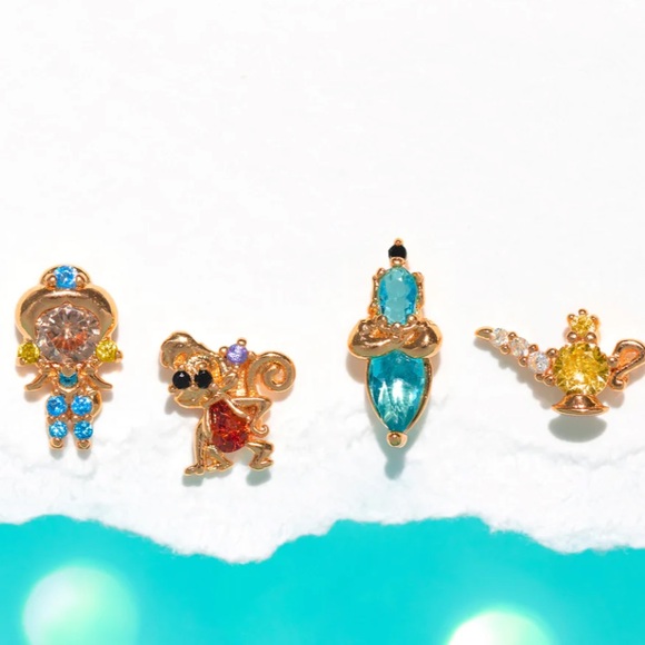 Aladdin jasmin stud earring set 18k gold plating - Picture 2 of 4